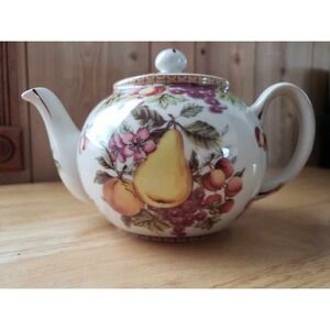 Burton + BURTON Orchard's Offering‎ Fruit Teapot Hand Painted Ceramic 5.5"